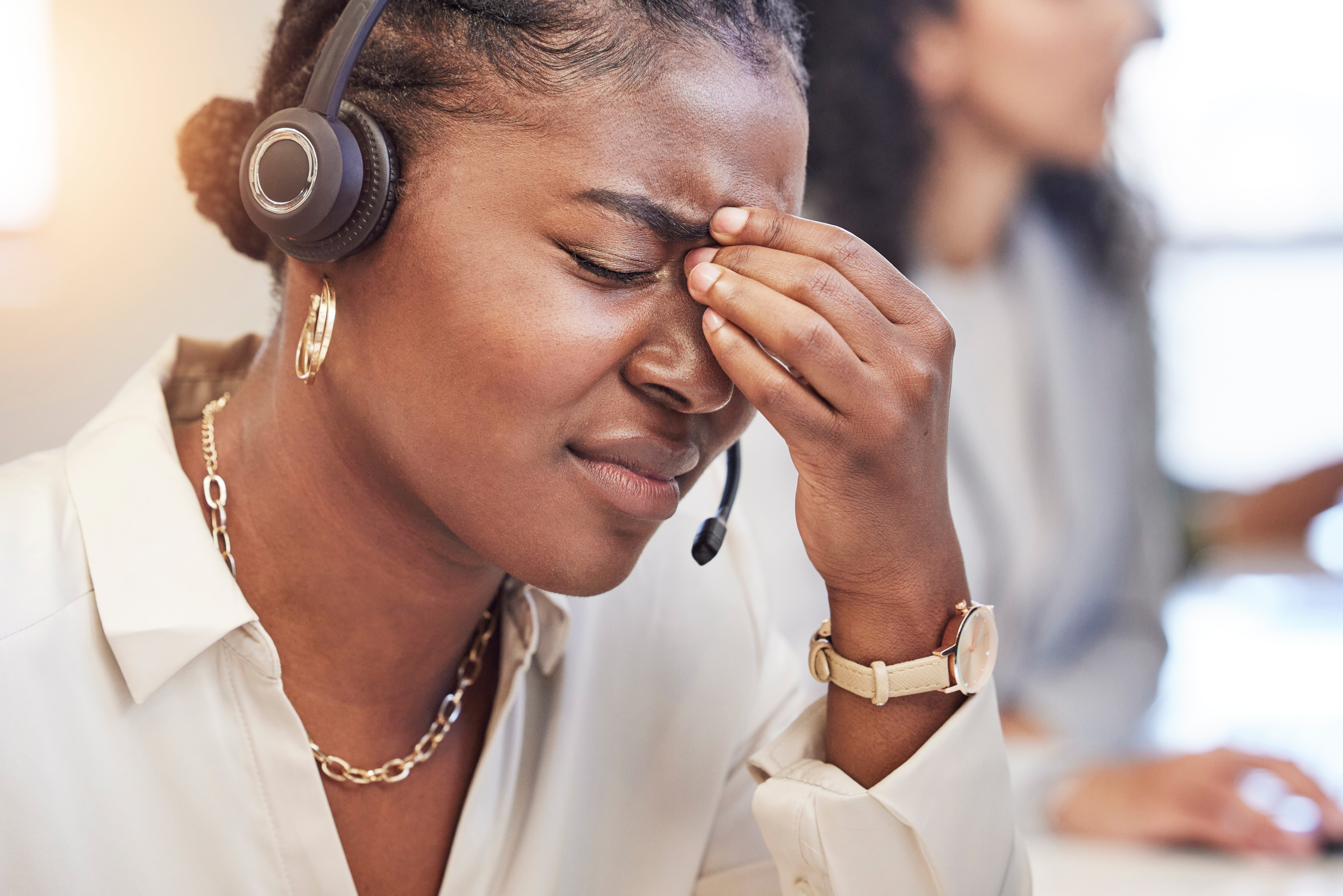 Woman looking stressed